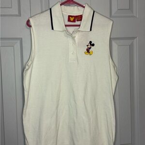 Disney White Polo Shirt with Mickey Mouse Embroidery
